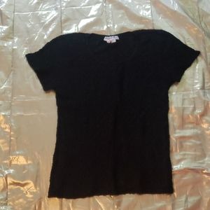 Helene St.Marie Black Shortsleeve Top Sz. Medium